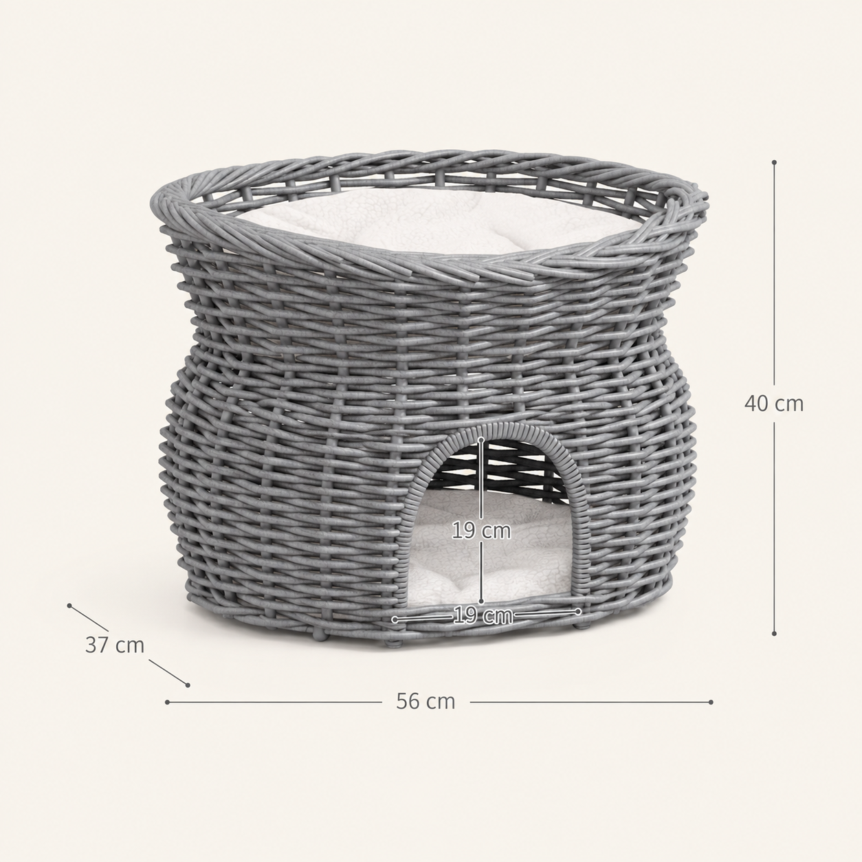 Luxury Woven Willow Cat House – 2 Tier — image 4 of 4