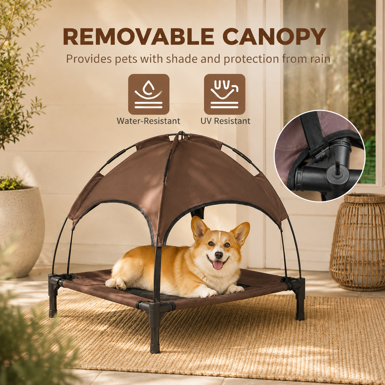 Luxury Elevated Outdoor Canopy Pet Bed – 61 cm — image 4 of 6