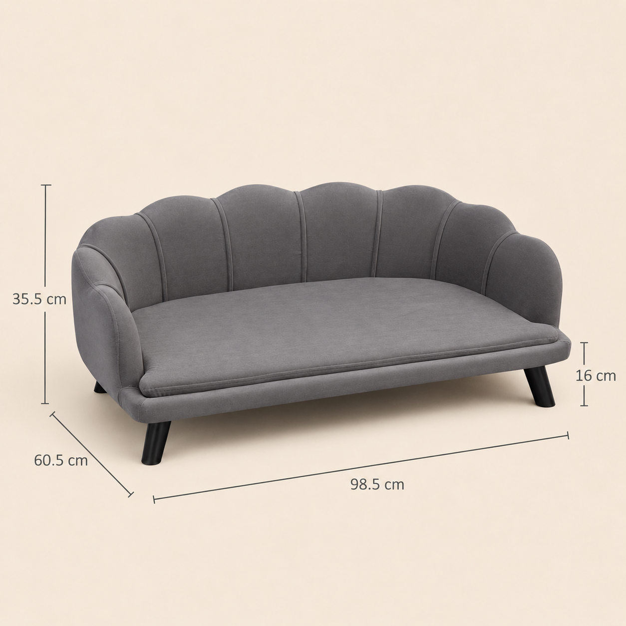 Luxury Pet Sofa Bed – Grey — image 5 of 5