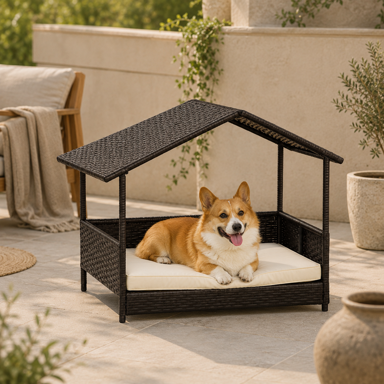 The Canopy Retreat Pet Bed — Cream — image 4 of 4