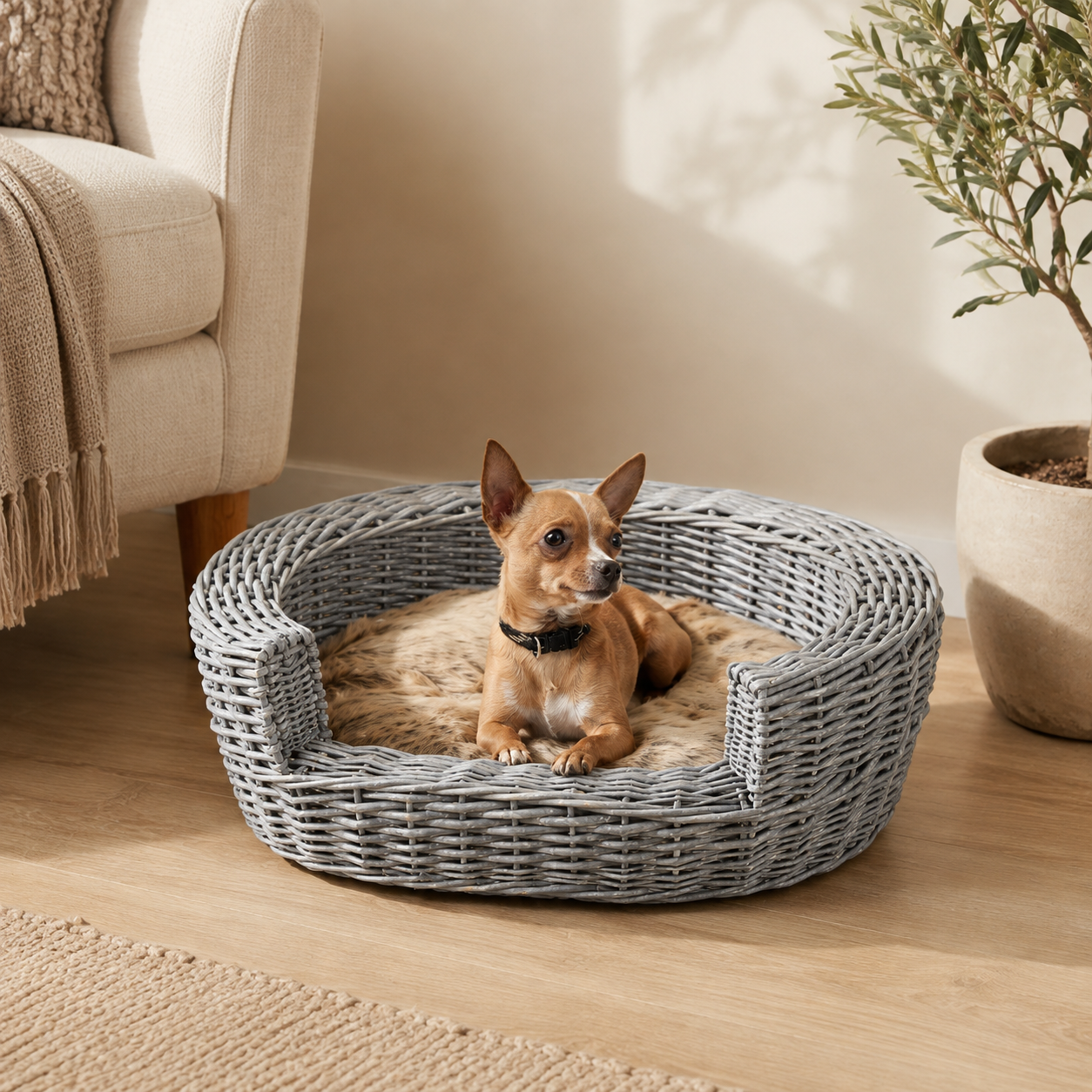 Luxury Elevated Rattan Pet Lounger