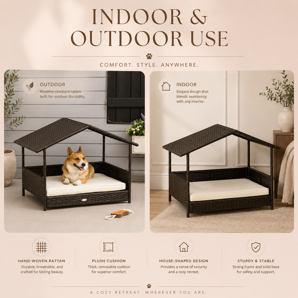 The Canopy Retreat Pet Bed — Cream — image 2 of 4