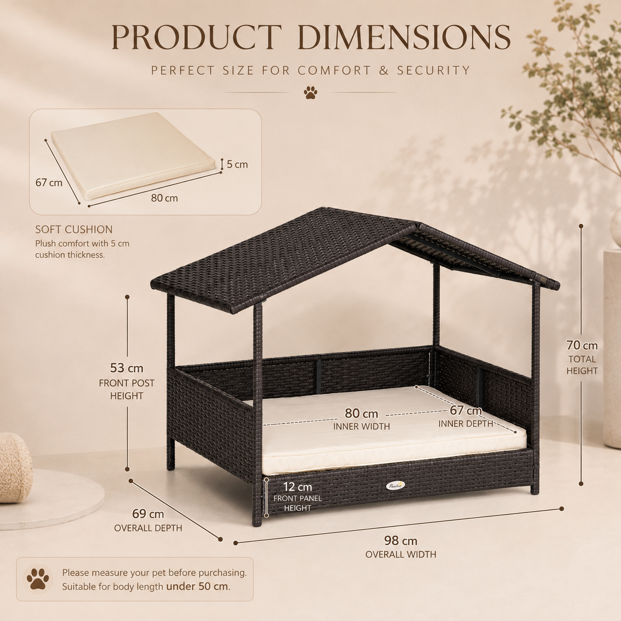 The Canopy Retreat Pet Bed — Cream — image 3 of 4